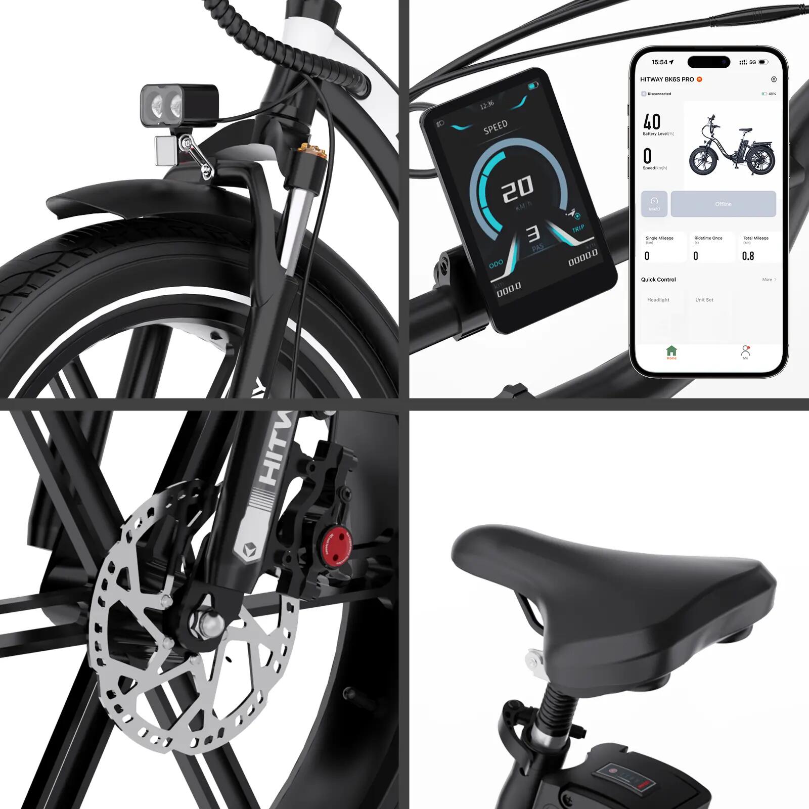 Bicicleta Eléctrica Plegable Fat Bike E-Bike 20×4.0 7 Velocidades BK6SPRO 4/6