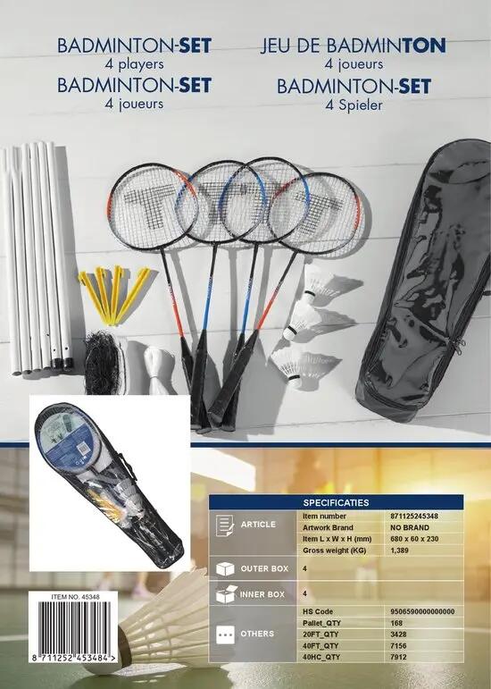 TUV Badmintonset voor 4 spelers 4/4