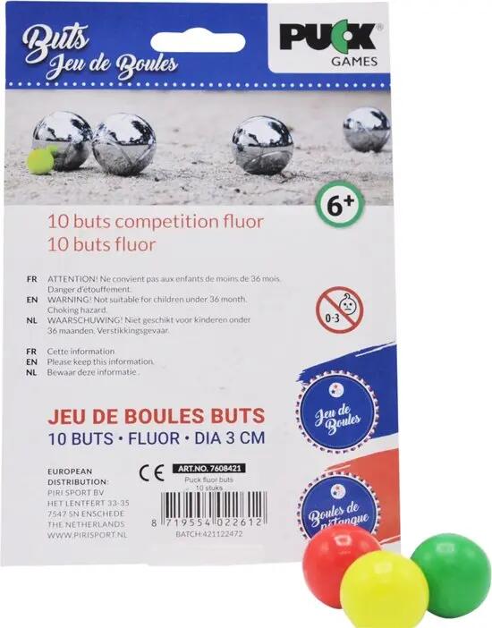 Puck Fluorescerende Jeu de Boules buts - 10 stuks 2/3