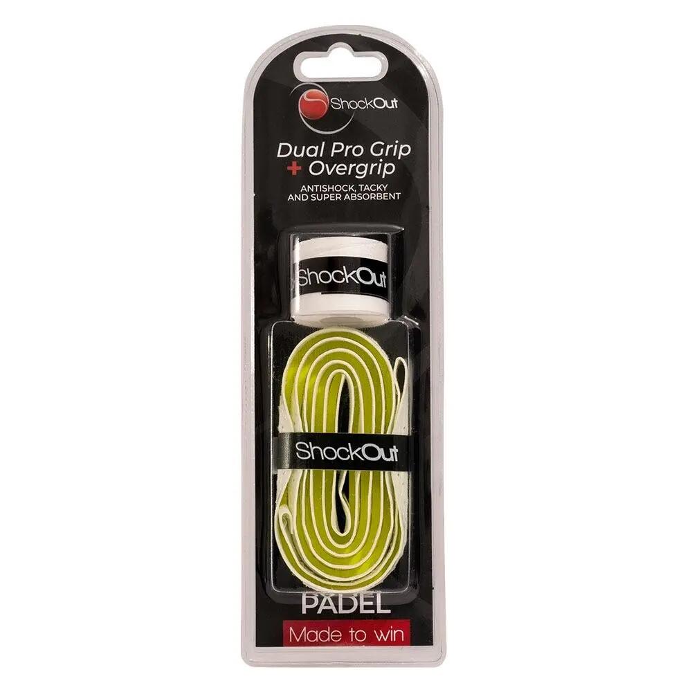 White And Yellow Shockout Dual Pro Grip And Overgrip