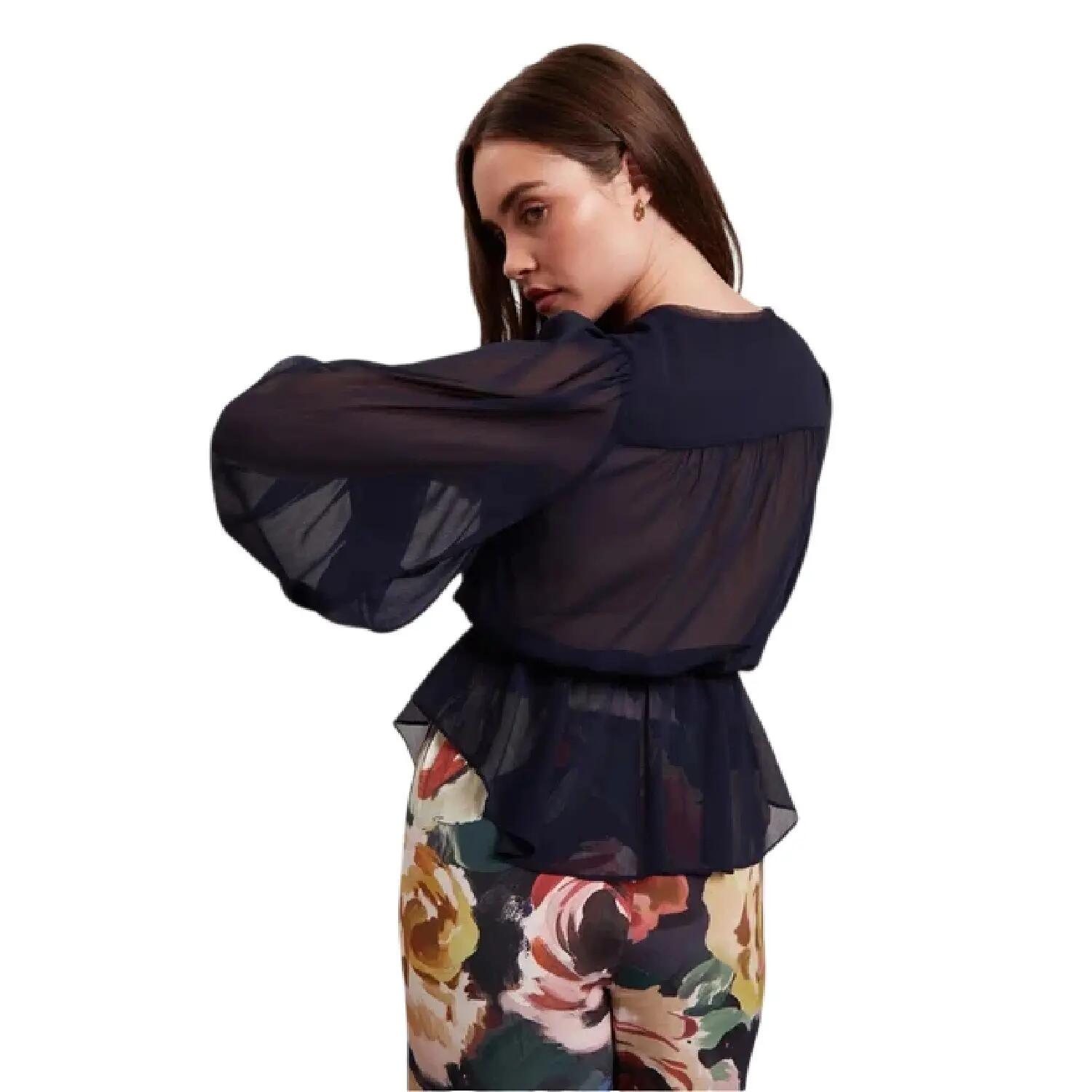 Bluse für , Weite Ärmel Damen Marine 5/5