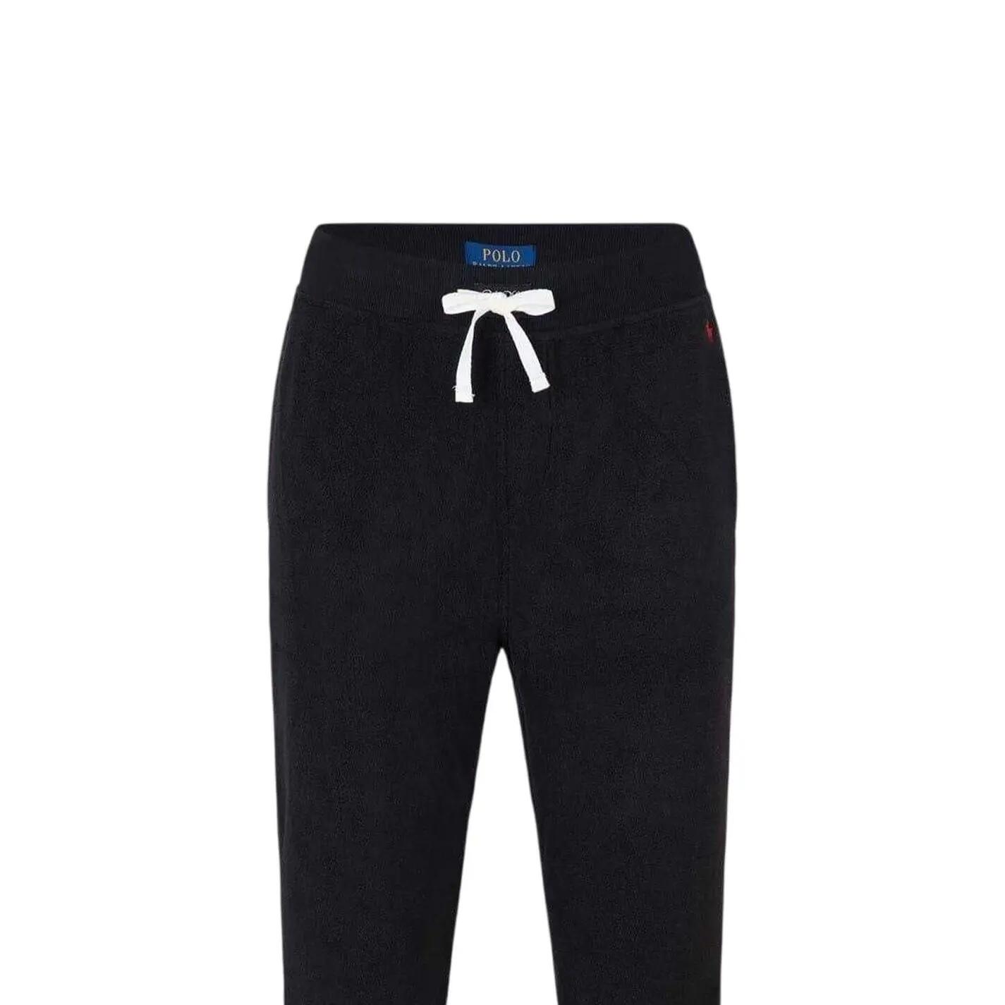 Pantaloni Da Jogging Conico Misto Cotone Uomo Ralph Lauren Nero 4/4