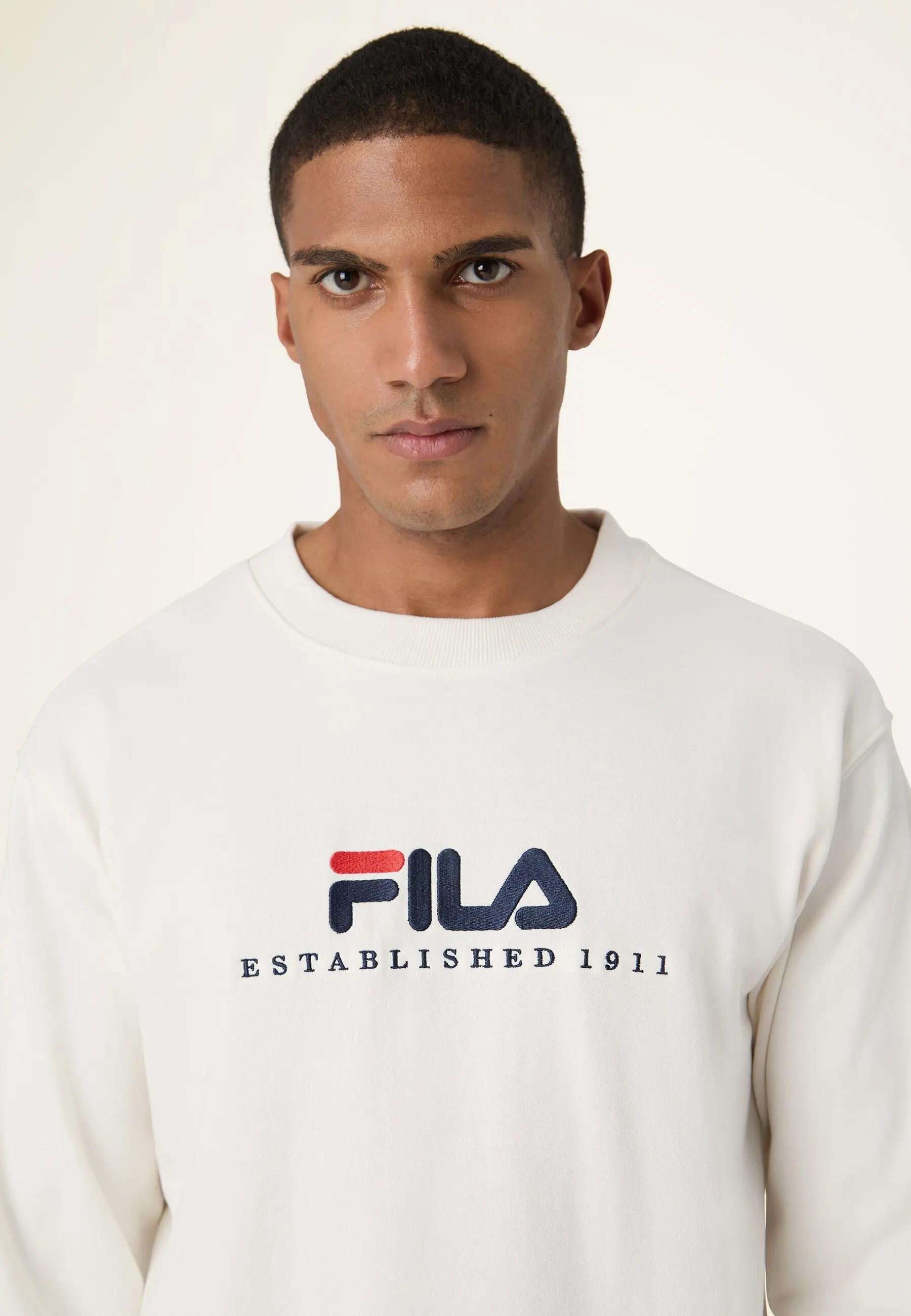 Felpa girocollo uomo ( french terry) fila bianco 6/6