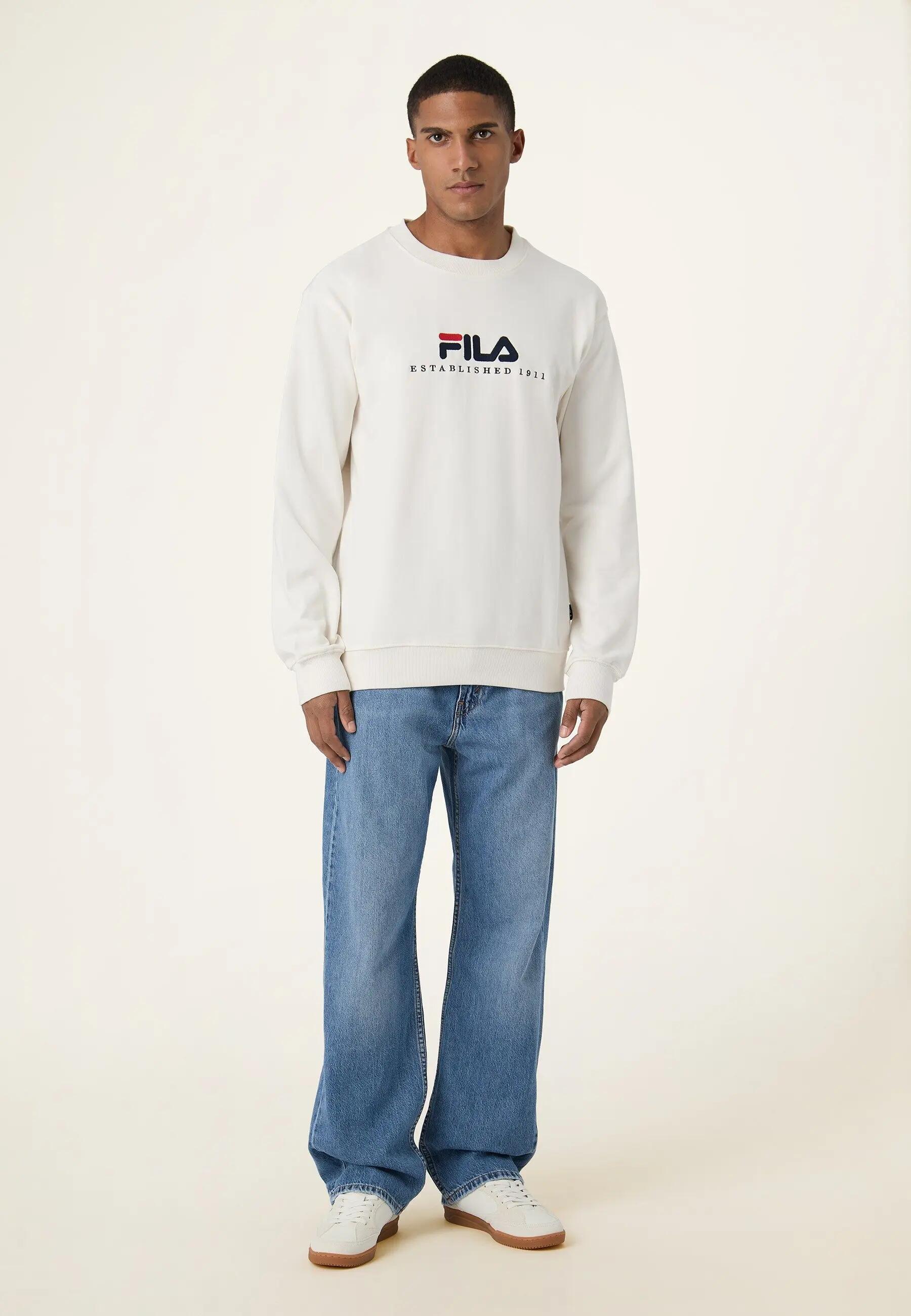 Felpa girocollo uomo ( french terry) fila bianco 5/6