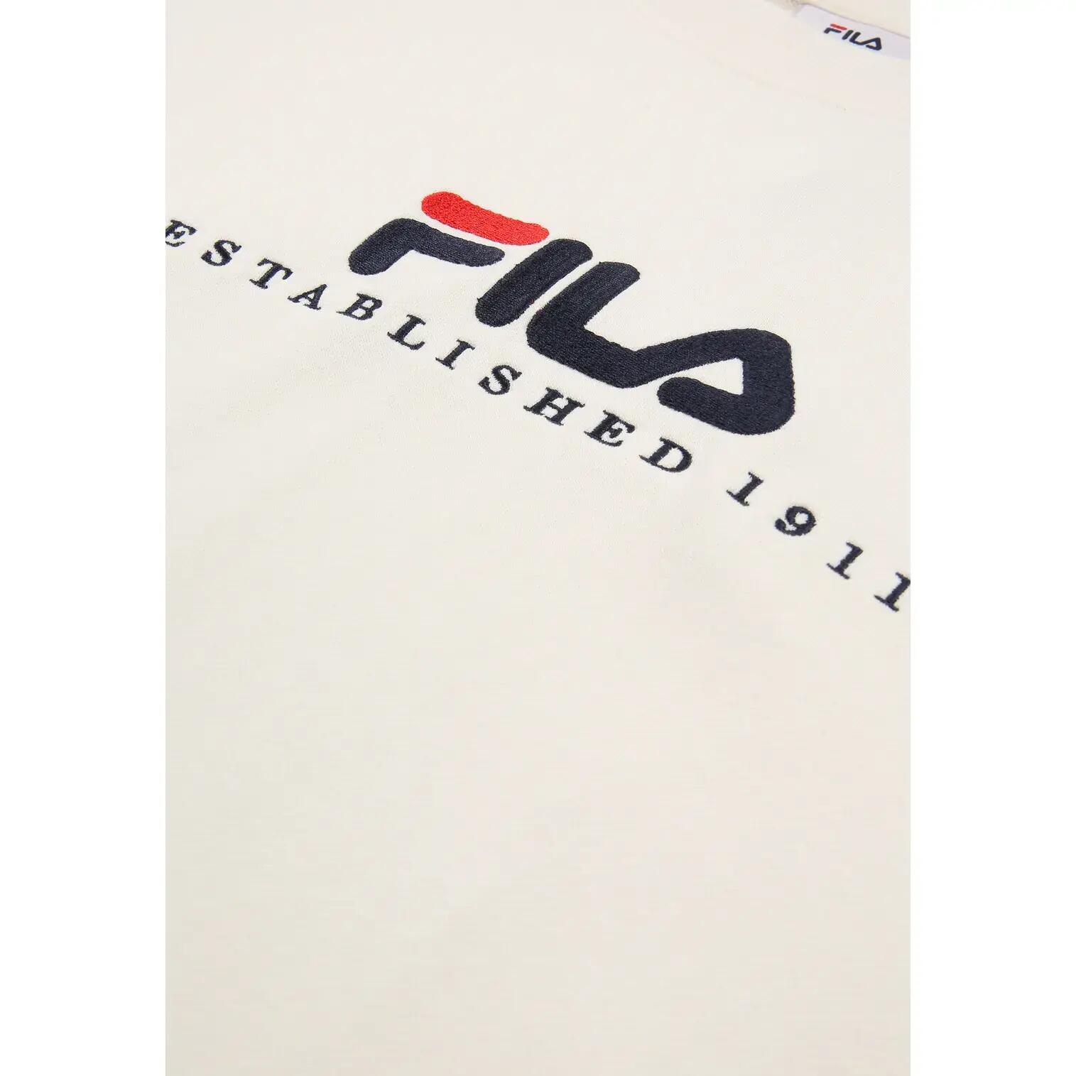Felpa girocollo uomo ( french terry) fila bianco 3/6