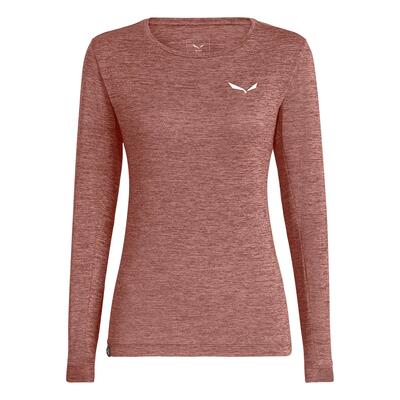Salewa t-shirt met lange mouwen voor dames, geschikt voor trekking en sport.