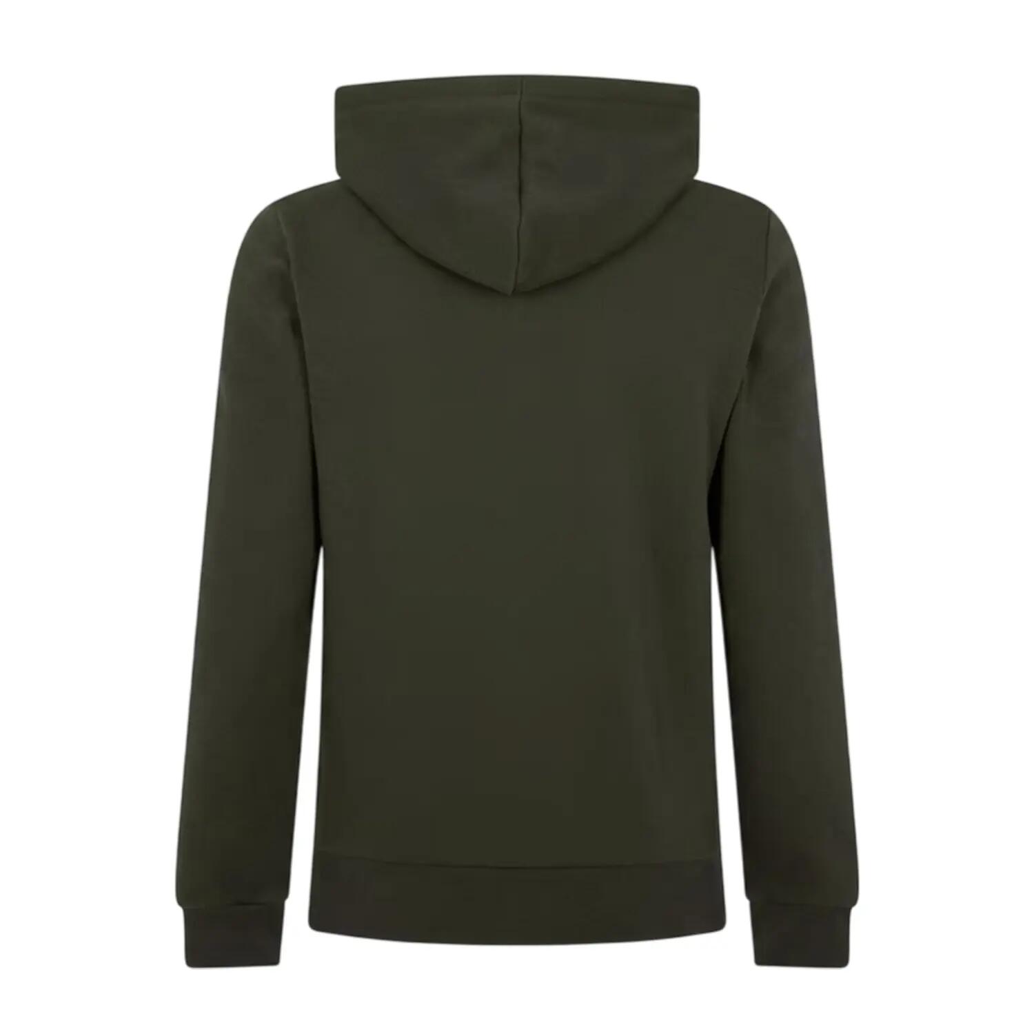 Felpa Con Cappuccio E Zip Intera Logo Misto Cotone Uomo Lacoste Basic Verde Kaki 2/4