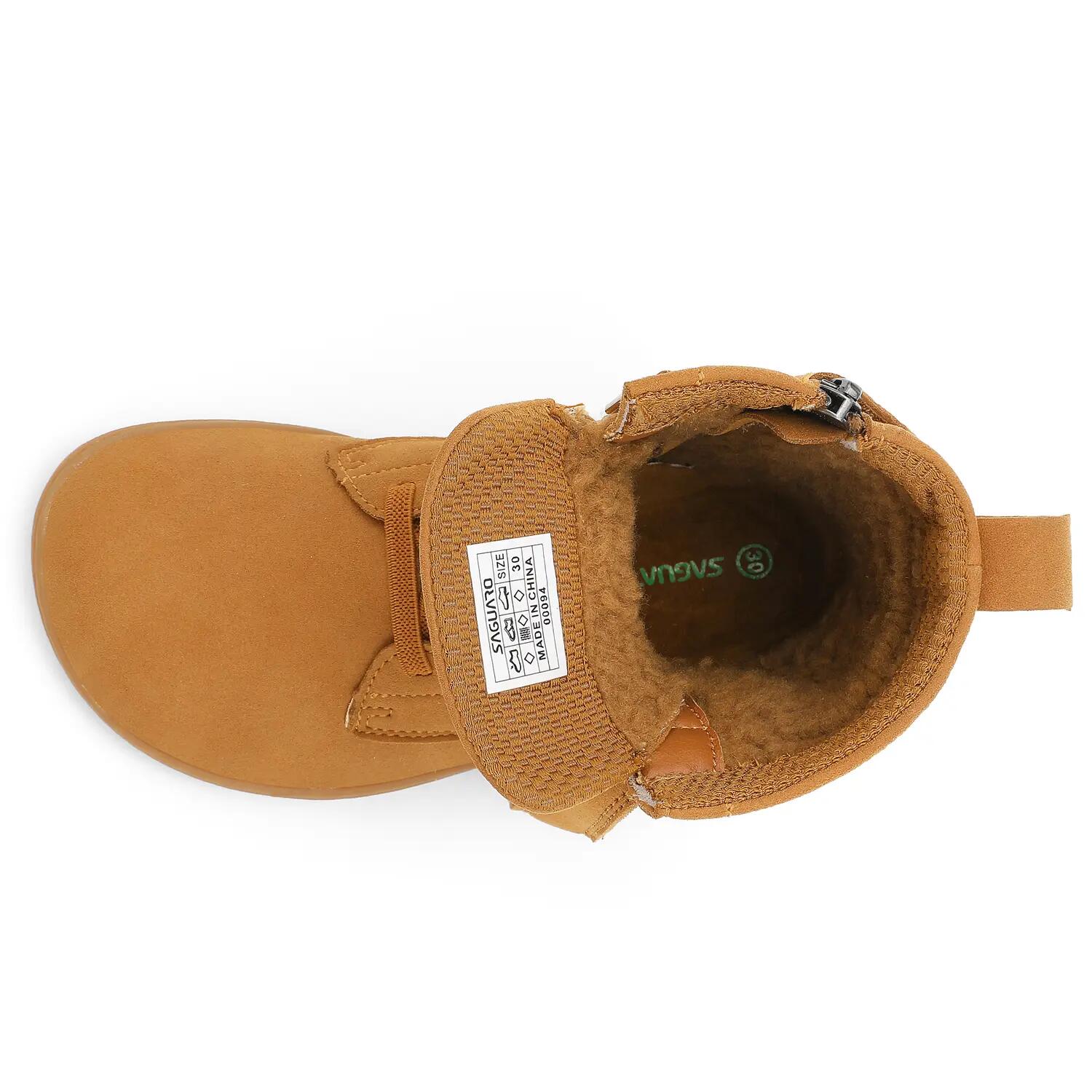 Saguaro Barefoot Ambition I Kids – Bottes d’hiver urbaines minimalistes Camel 6/8