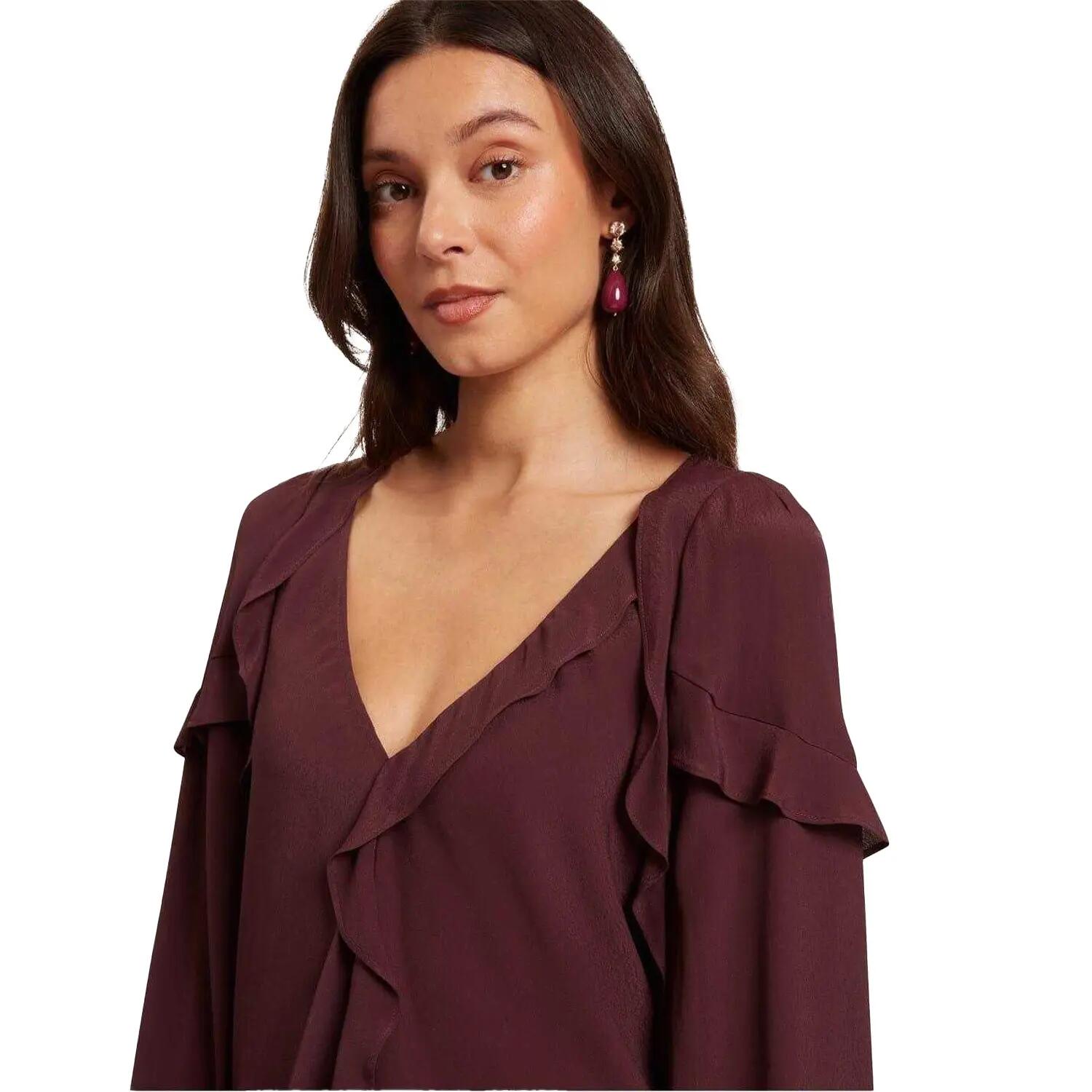 Camicetta Fronzolo Donna Ted Baker Sangue Di Bue 4/4