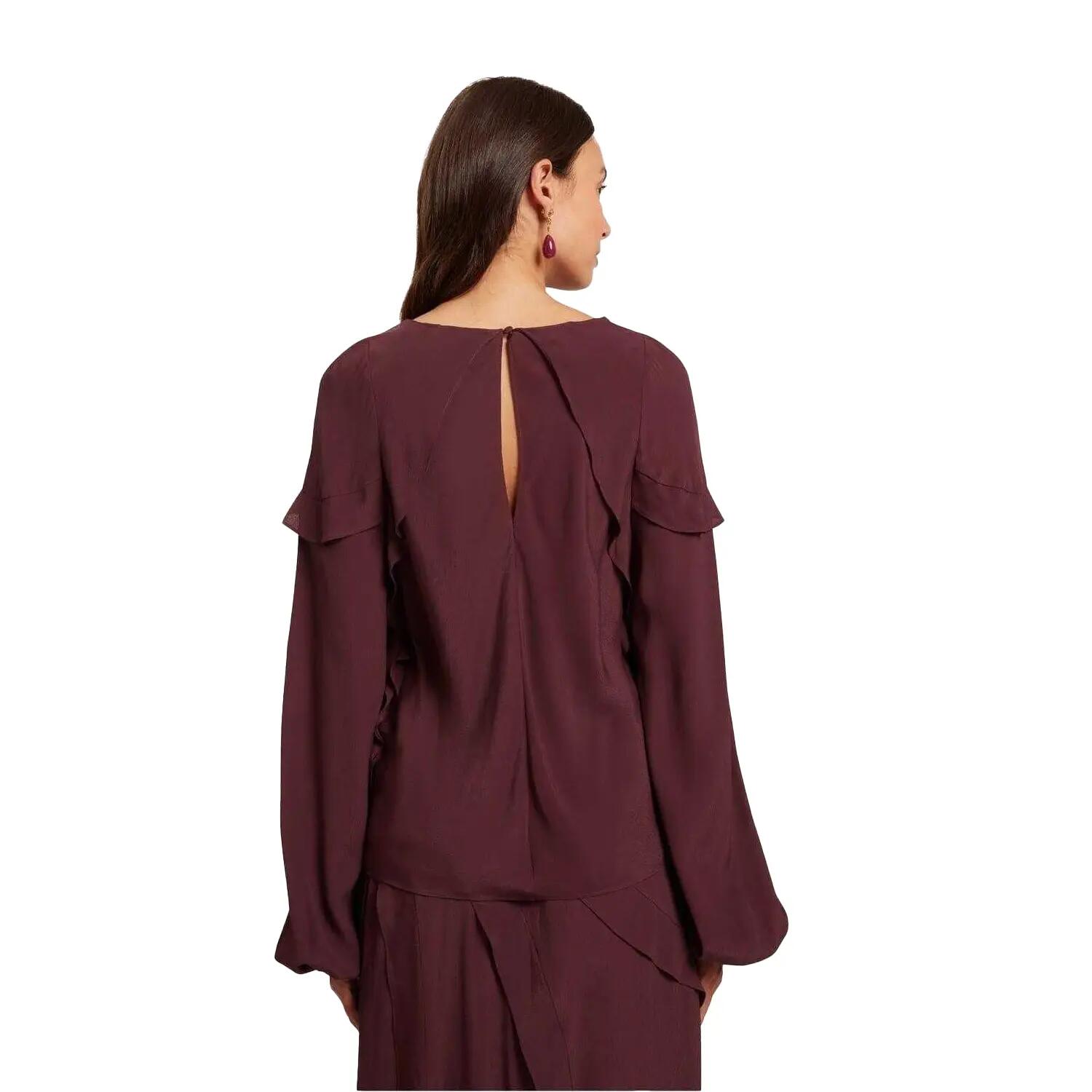 Camicetta Fronzolo Donna Ted Baker Sangue Di Bue 3/4