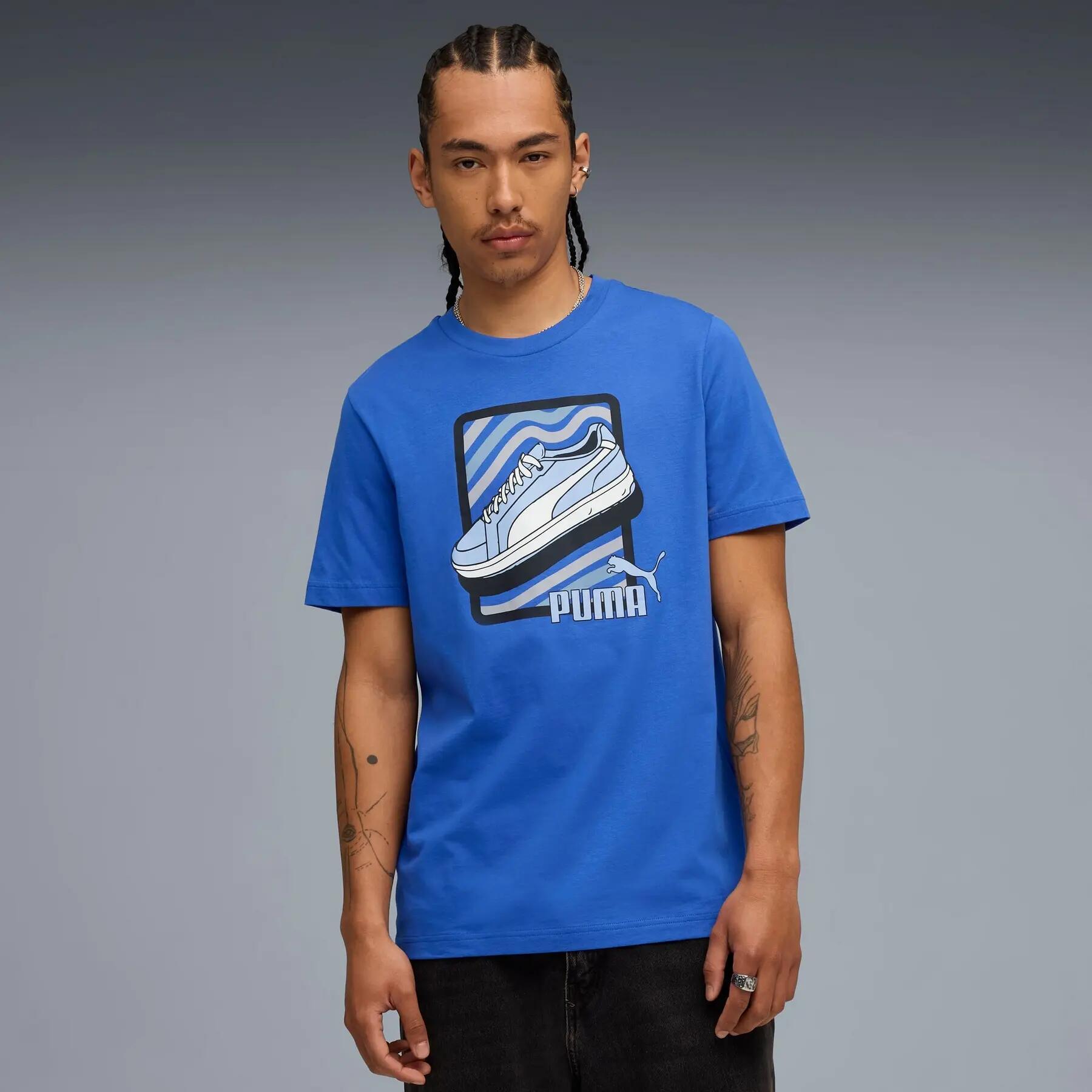 Camiseta esportiva masculina Puma GRAPHIC SNEAKER 3/5