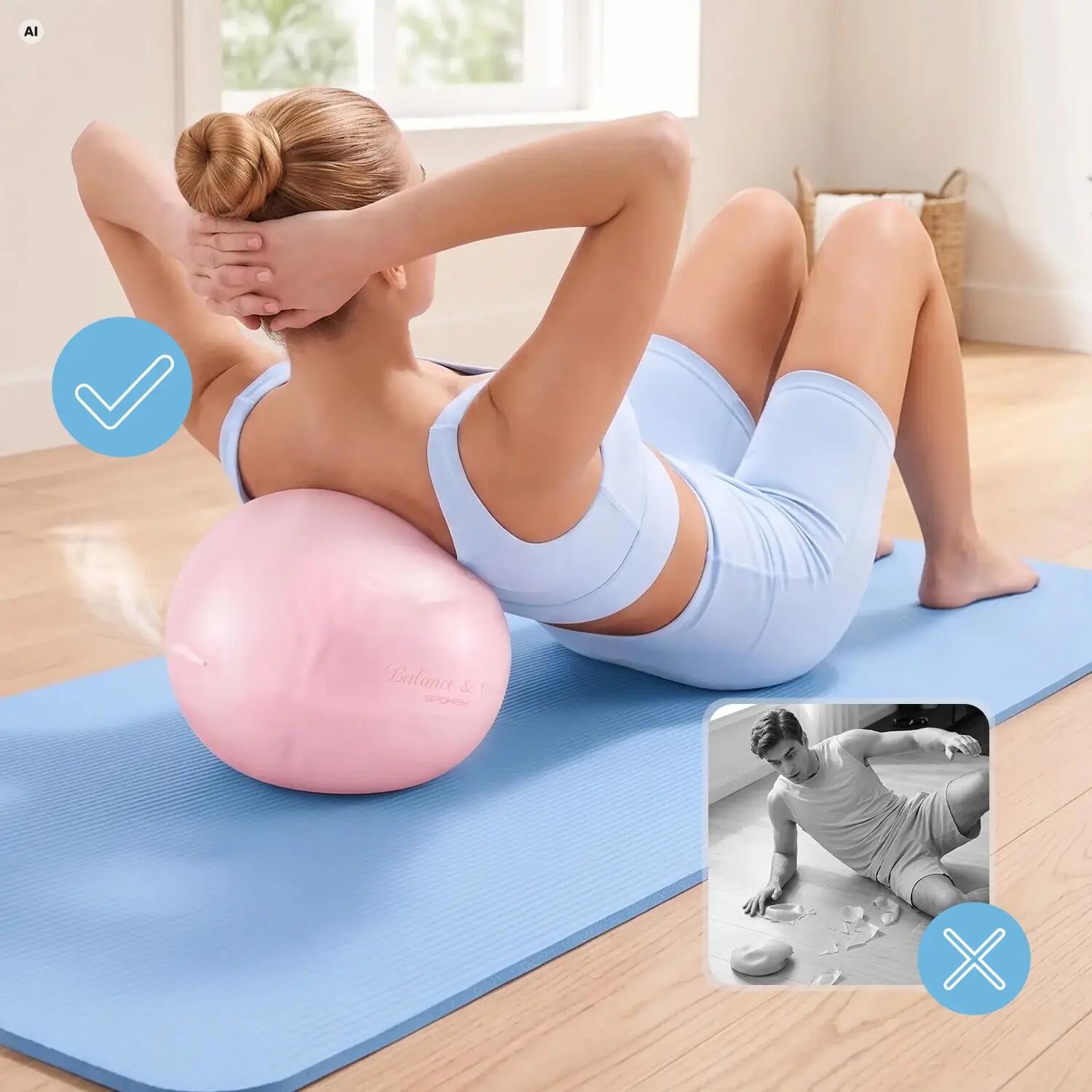 Piłka do pilatesu z systemem AntiBurst 22 cm Spokey Aura 4/8