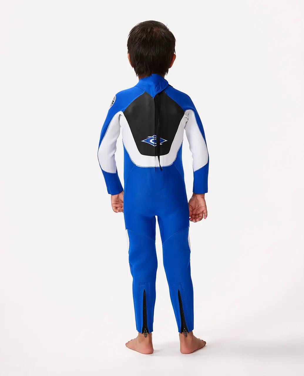 Muta da surf Bambino Omega 5/3 mm zip posteriore - Bleu 3/6