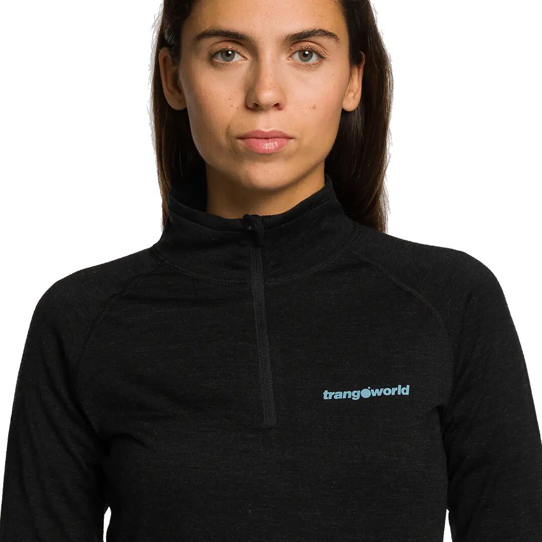Camiseta térmica manga larga para Mujer Trangoworld Trx2 wool wm evo Negro 5/7