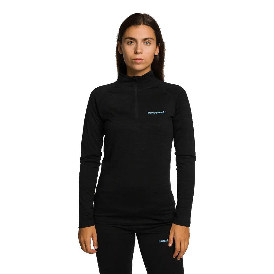 Camiseta térmica manga larga para Mujer Trangoworld Trx2 wool wm evo Negro 4/7