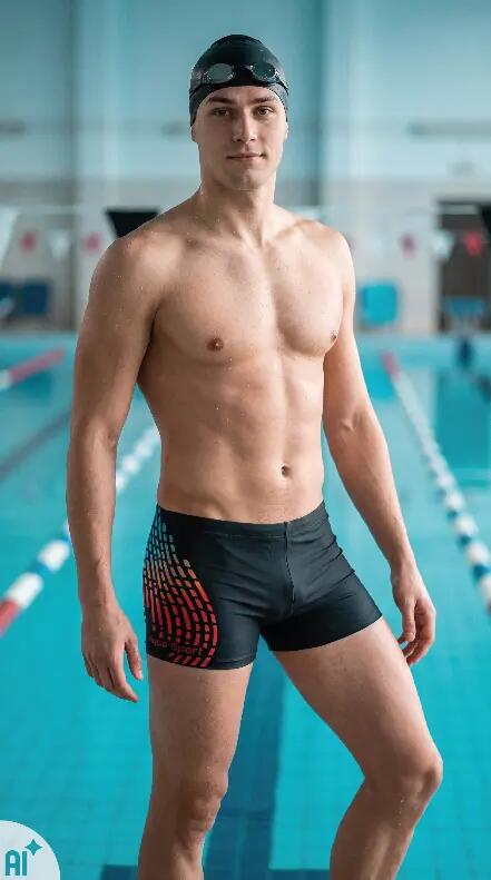 Kąpielówki męskie bokserki na basen spodenki pływackie Aqua-Sport Cosmo II Wave 3/3
