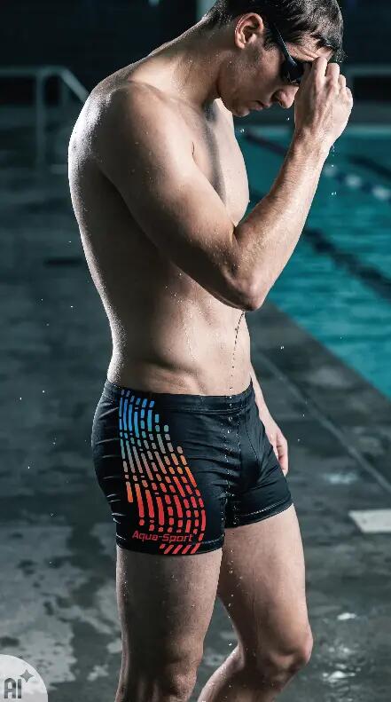 Kąpielówki męskie bokserki na basen spodenki pływackie Aqua-Sport Cosmo II Wave 2/3