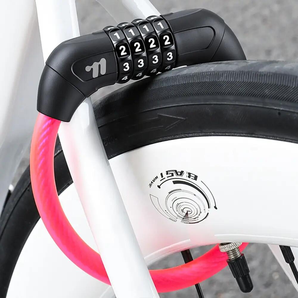 Verstärktes Kabelfahrradschloss mit 4-stelliger Zahlenkombination WEST BIKING 2/3
