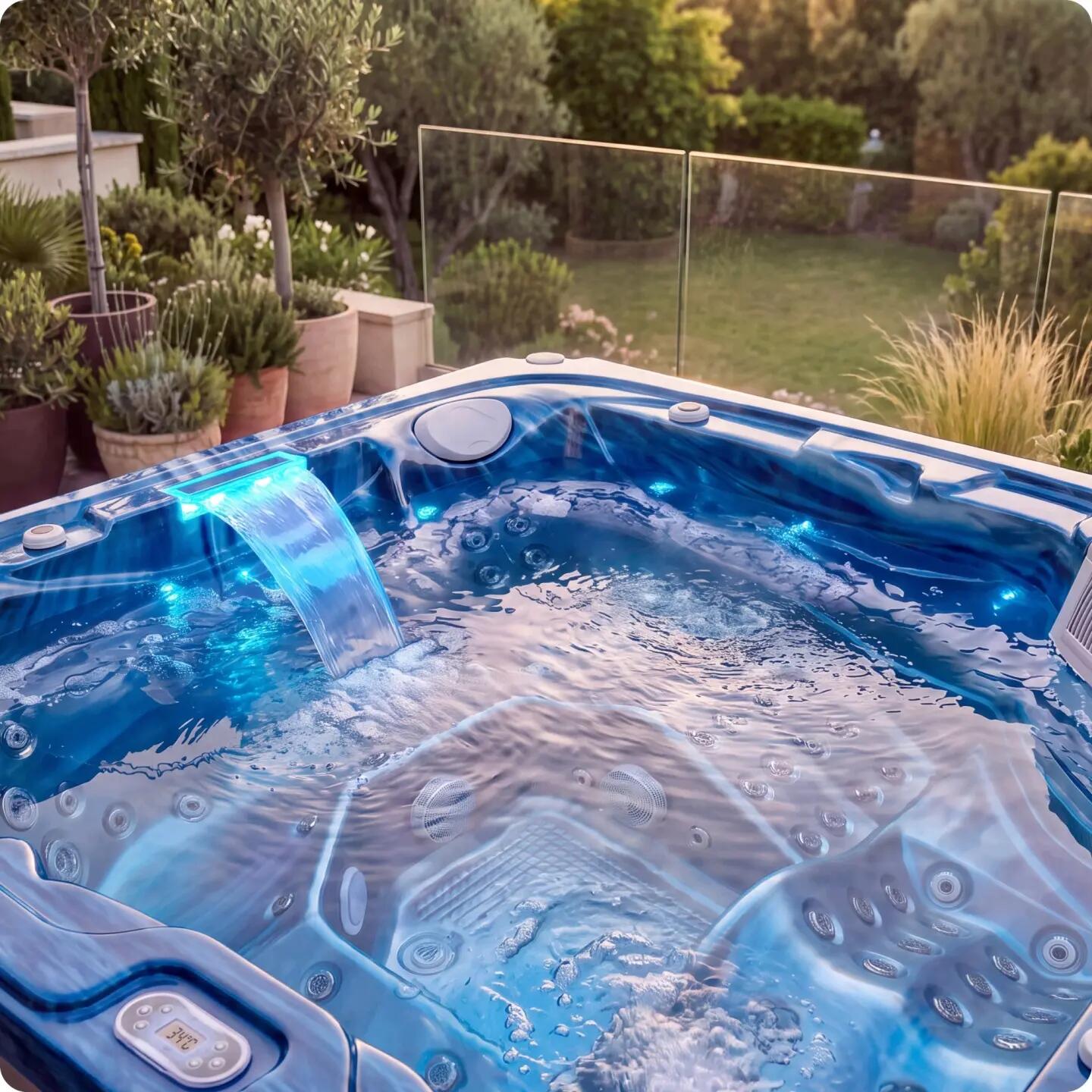 Wanna SPA ogrodowa 5-osobowa z hydromasażem MOSSA 215x215cm z pokrywą 4/16