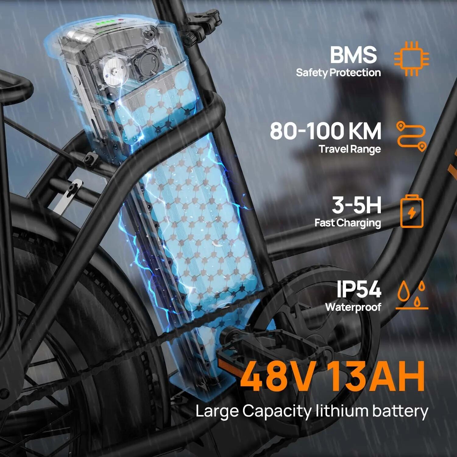 Elektrisches Stadtfahrrad URLIFE E20 250W 624Wh 20-Zoll 5/9