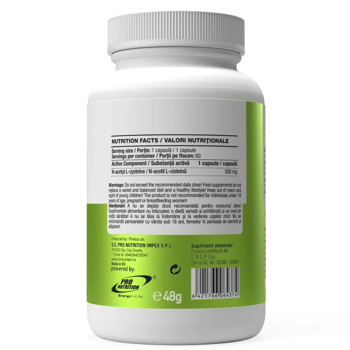 NAC supliment cu N-acetil L-cisteină, 60 capsule 3/4