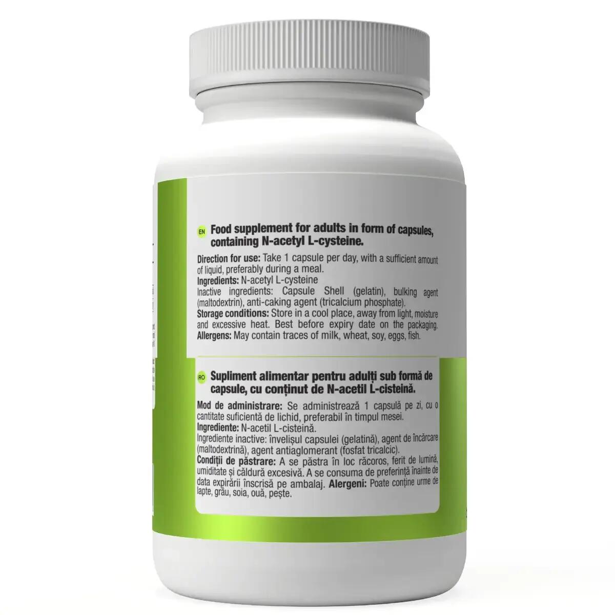 NAC supliment cu N-acetil L-cisteină, 60 capsule 2/4