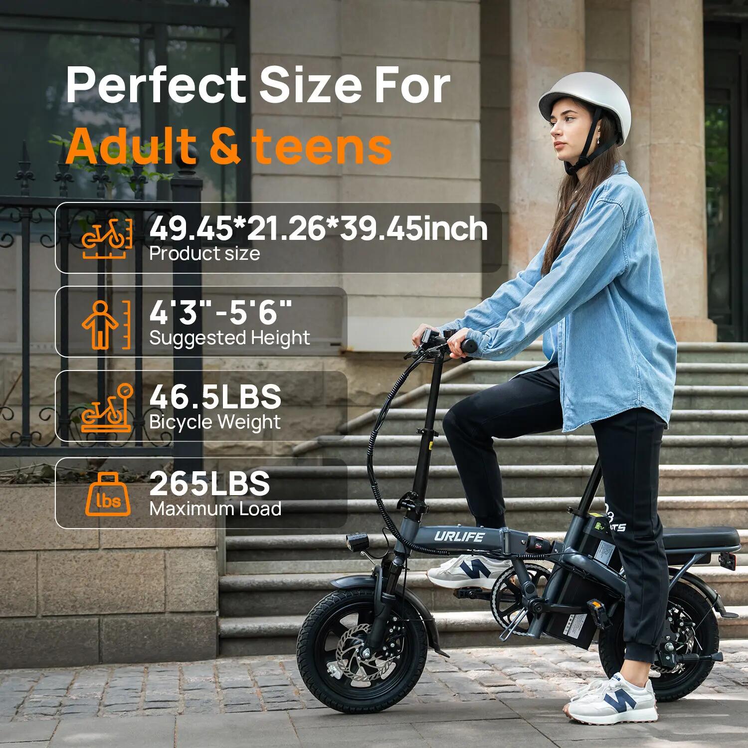 Faltbares elektrisches Stadtfahrrad URLIFE F1L 260W 360Wh 14-Zoll 7/11