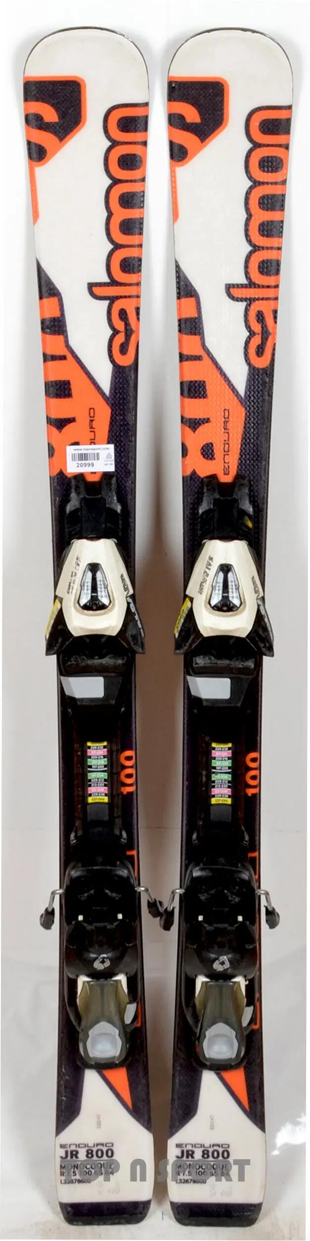 RECONDITIONNE - Skis junior Salomon ENDURO JR 800 white - BON 4/5