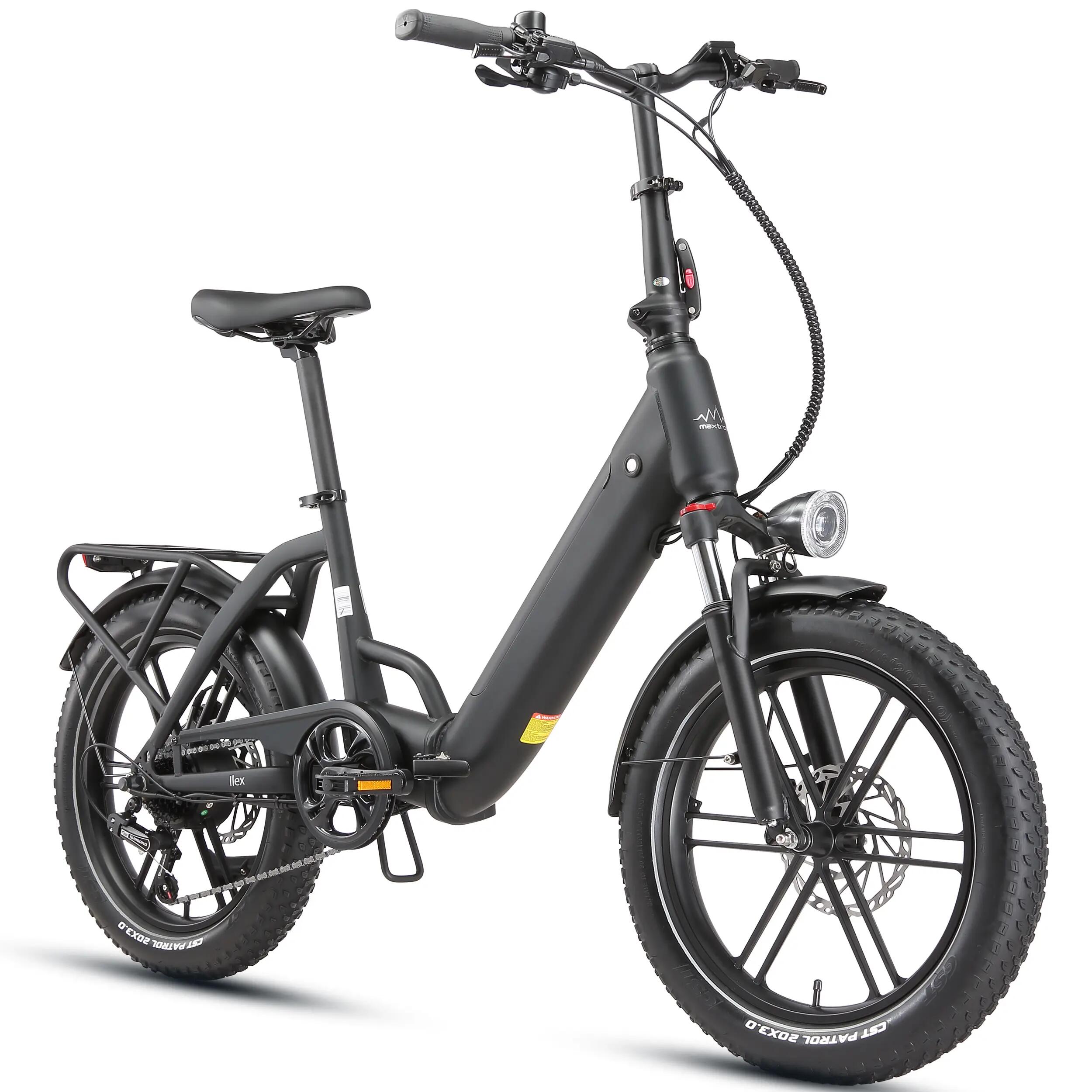 Llex Vélo électrique pliant 20", 250W, 45Nm, 48V 14,4Ah, pneus Fat 4/5