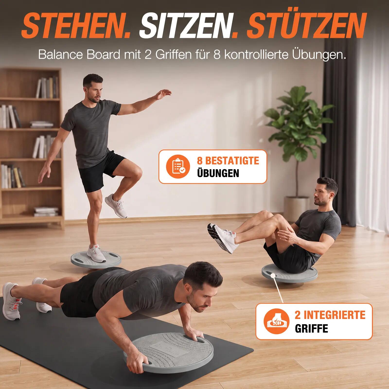 Planches d'équilibre 42 cm avec Poignées, Adultes, Charge Max. 200 kg 2/7