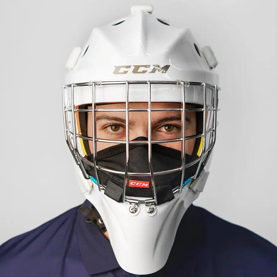 CCM Accgameong Torwart schwarz Erwachsenen-Eishockeyhelm-Käfig und Visier 2/2