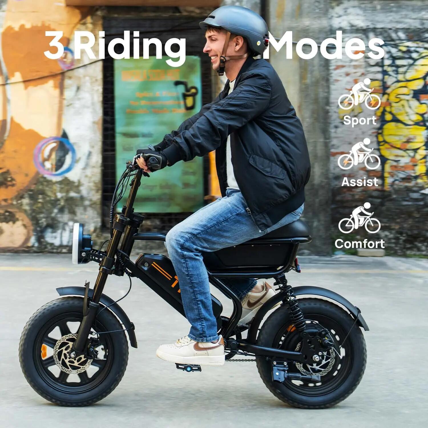 Bicicleta elétrica urbana URLIFE T16 250W 748.8Wh 16 polegadas 3/11