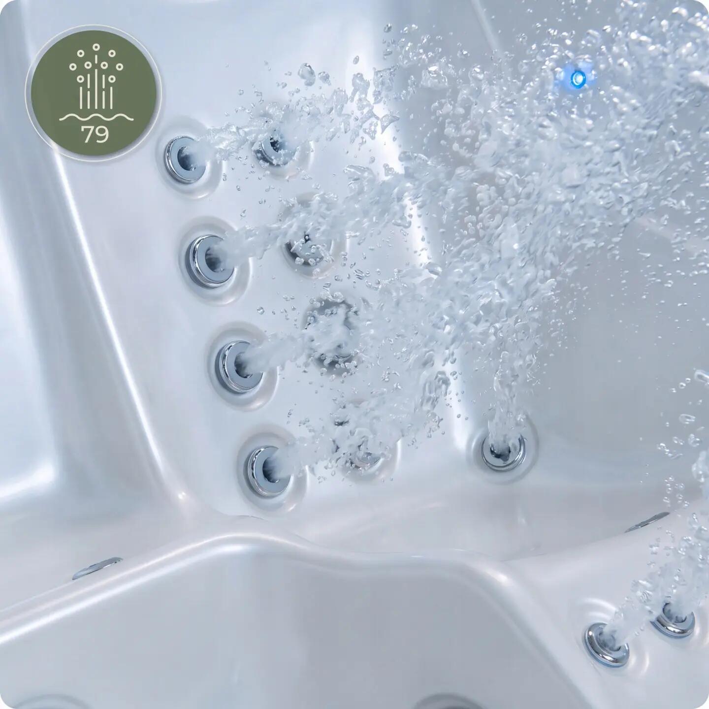 Wanna SPA ogrodowa 5-osobowa z hydromasażem MOSSA 215x215cm z pokrywą 5/16