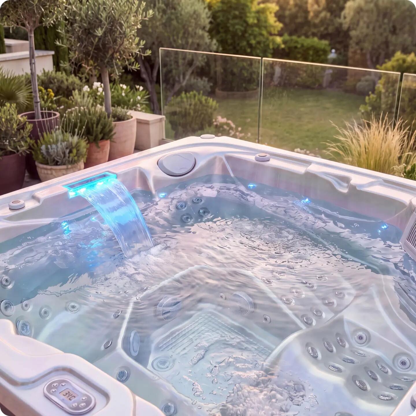 Wanna SPA ogrodowa 5-osobowa z hydromasażem MOSSA 215x215cm z pokrywą 4/16