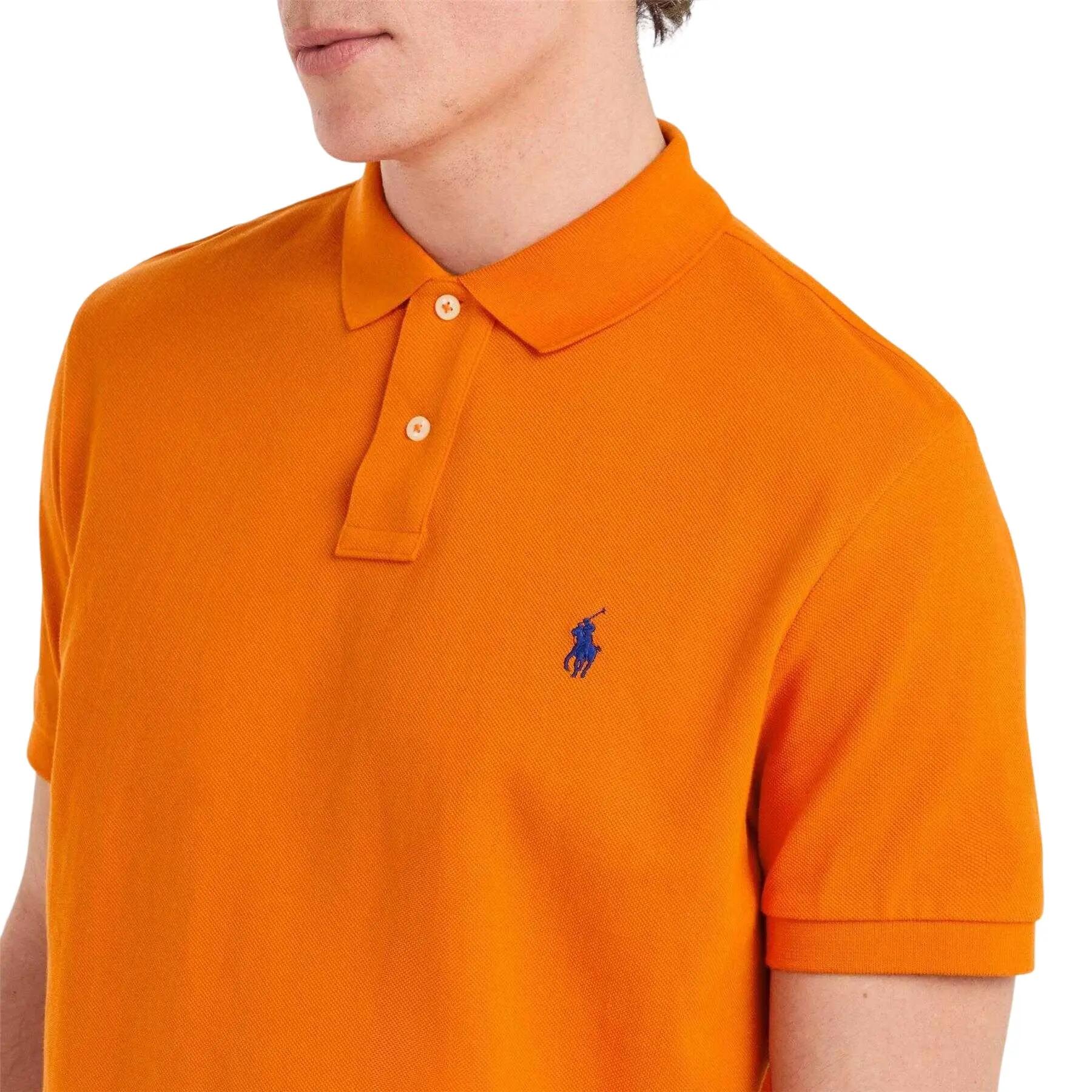 Mens Custom Polo Shirt (Orange) 5/5