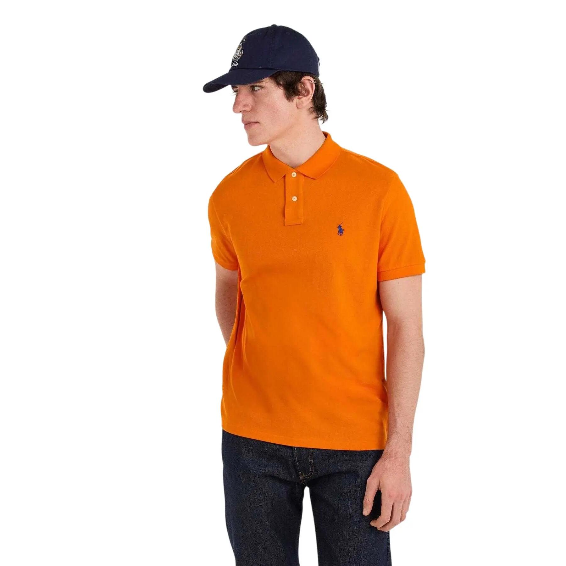 Mens Custom Polo Shirt (Orange) 4/5