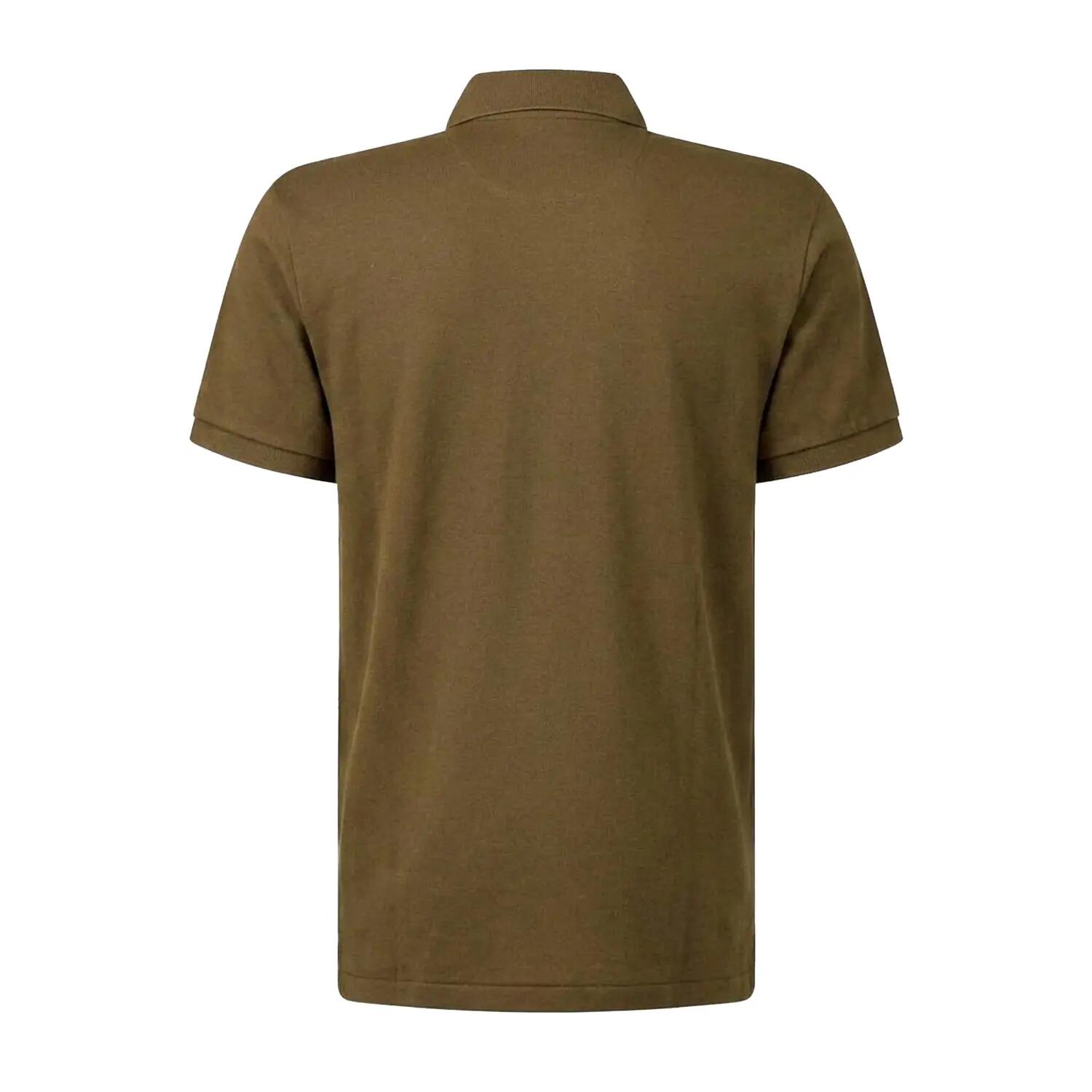 Maglietta Polo Aderente Cotone Pima Maniche Corte Uomo Ralph Lauren Marrone 2/3