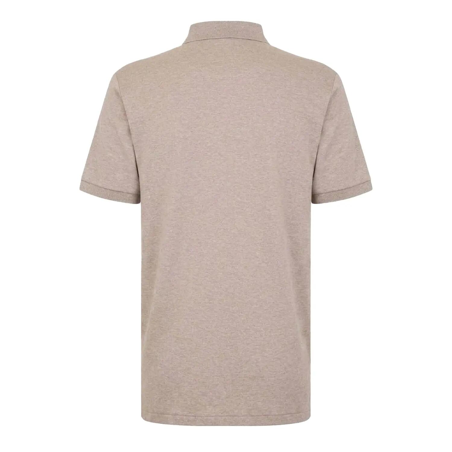 Maglietta Polo Aderente Cotone Pima Maniche Corte Uomo Ralph Lauren Crema 2/3