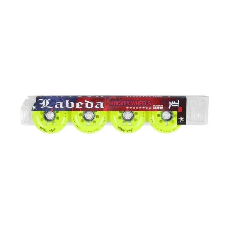 LABEDA Addiction 4-pack rolschaatshockeywielen, geel, skates 2/2
