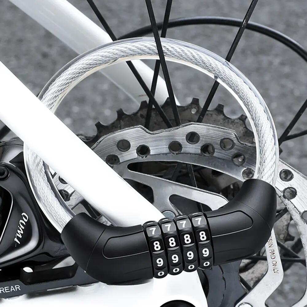 Antivol vélo à câble renforcé combinaison 4 chiffres WEST BIKING 2/3