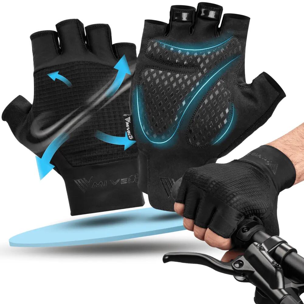 Fahrradhandschuhe MIVELO Herren & Damen gepolstert, Sommer Fahrrad Handschuh 1/1