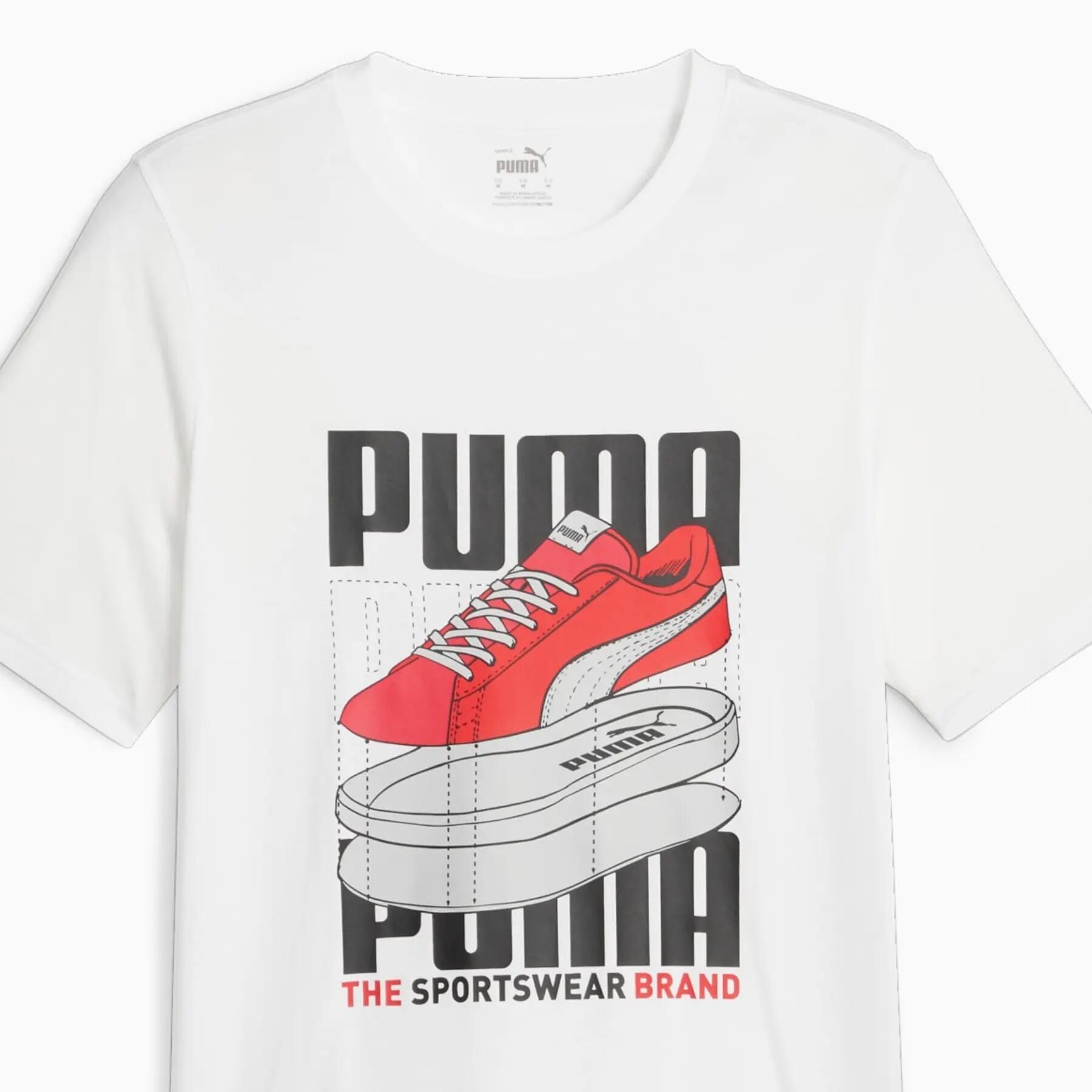 Camiseta esportiva masculina Puma GRAPHICS SNEAKER 3/4