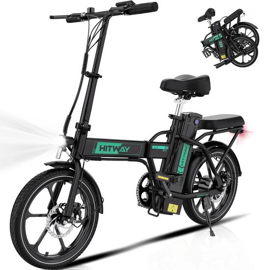 Vélo électrique pliant 16 pouces, VAE 250W, batterie 10,4Ah, 70 km, BK5S