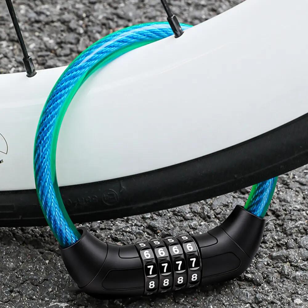 Antivol vélo à câble renforcé combinaison 4 chiffres WEST BIKING 2/3