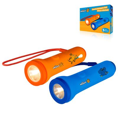 Diemaus kinderzaklamp set van 2 muis & olifant