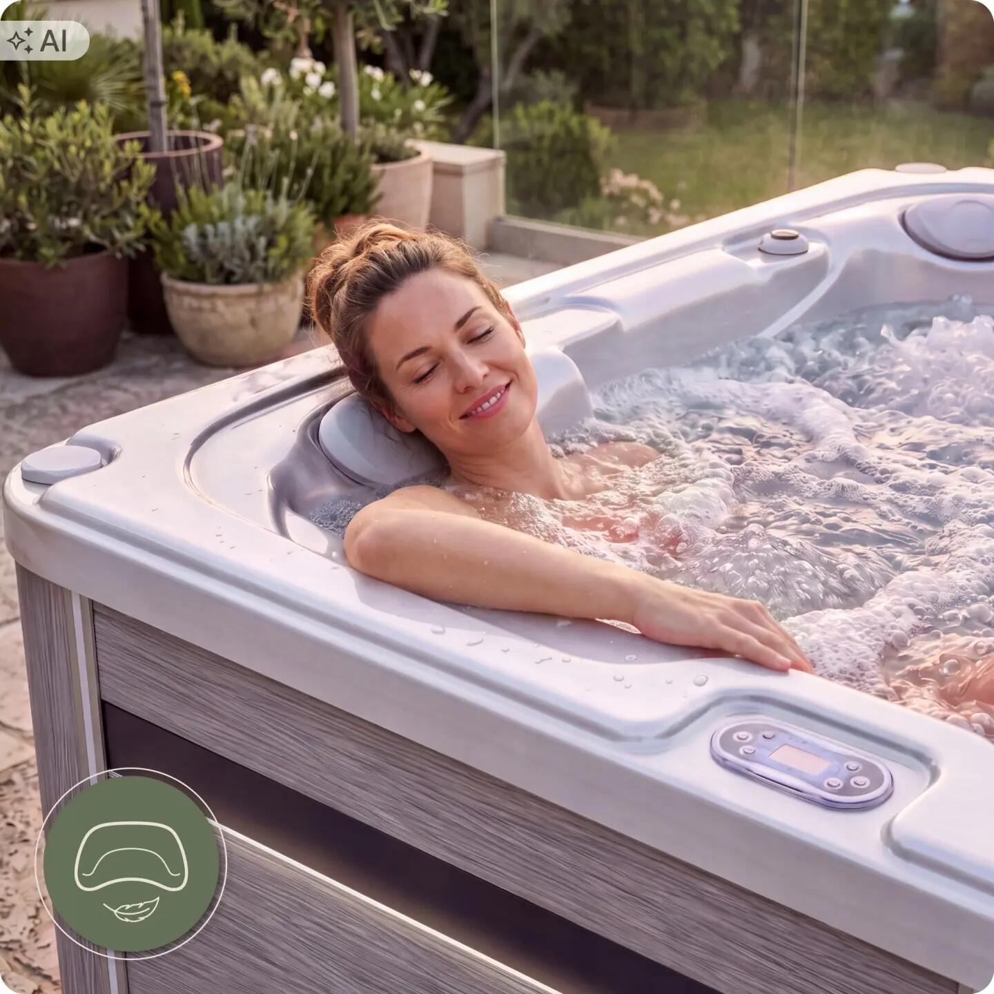 Wanna SPA ogrodowa 5-osobowa z hydromasażem MOSSA 215x215cm z pokrywą 7/16