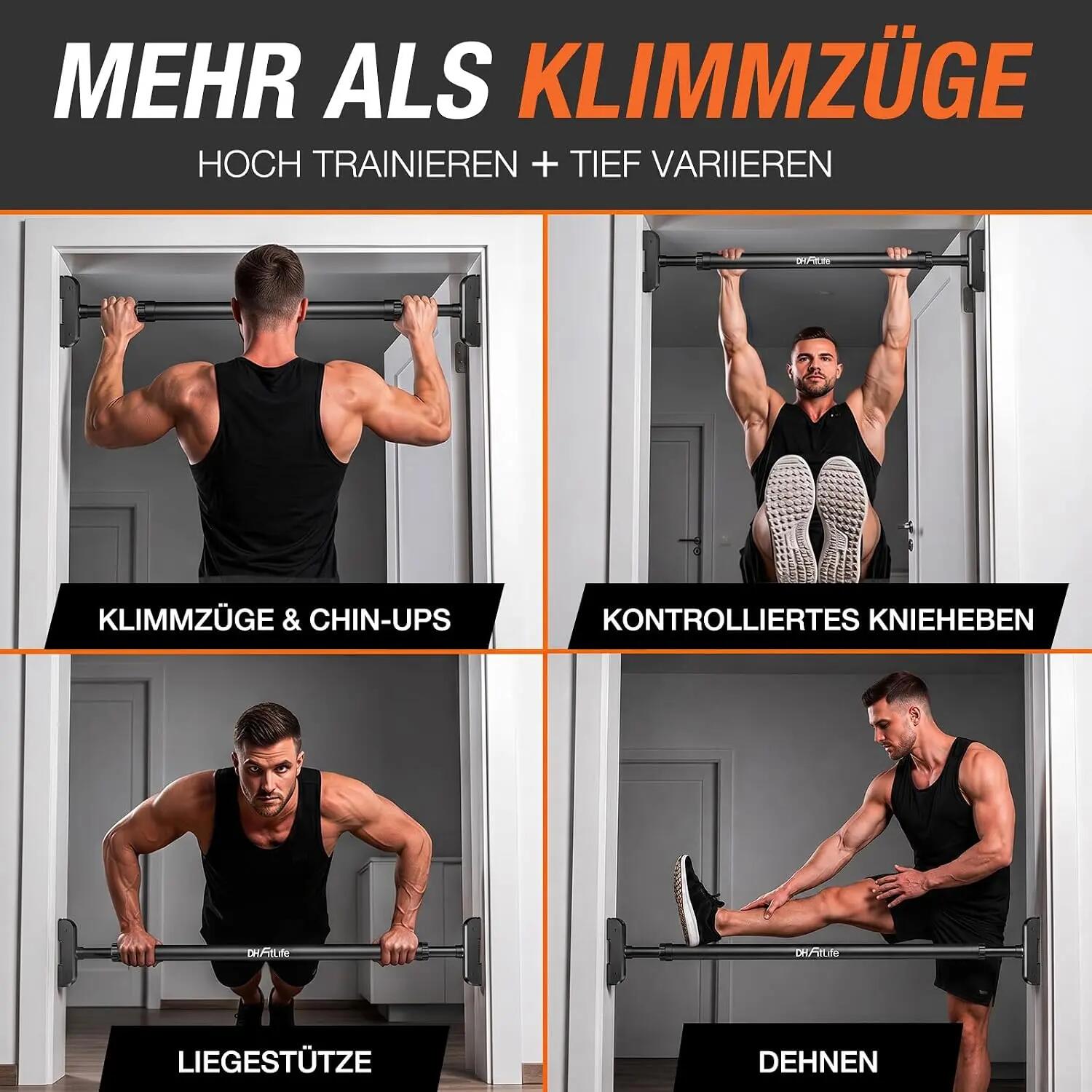 Klimmzugstange Türrahmen, Pull up Bar ohne Bohren, bis 200kg 7/7