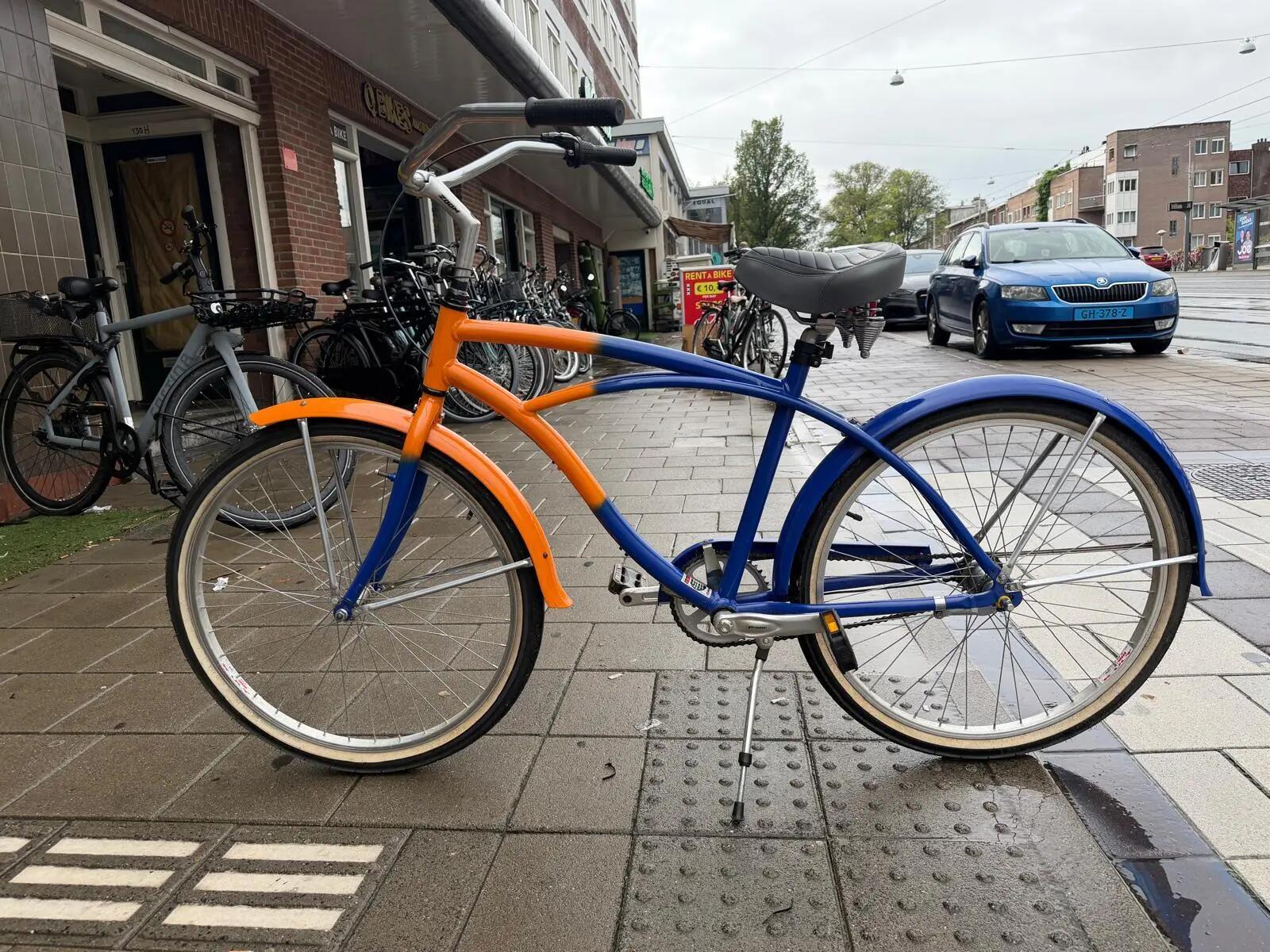 Cross oma-/opafiets stadsfiets bike, Shimano Nexus shifter, blauw 3/6