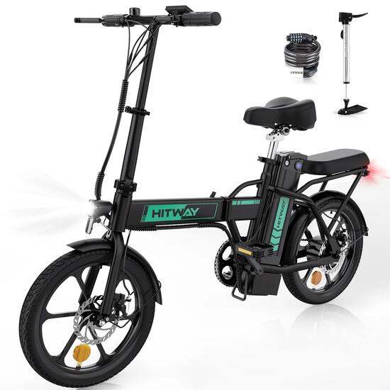 Vélo électrique pliant 16 pouces, VAE 250W, batterie 8,4Ah, 50 km, BK5