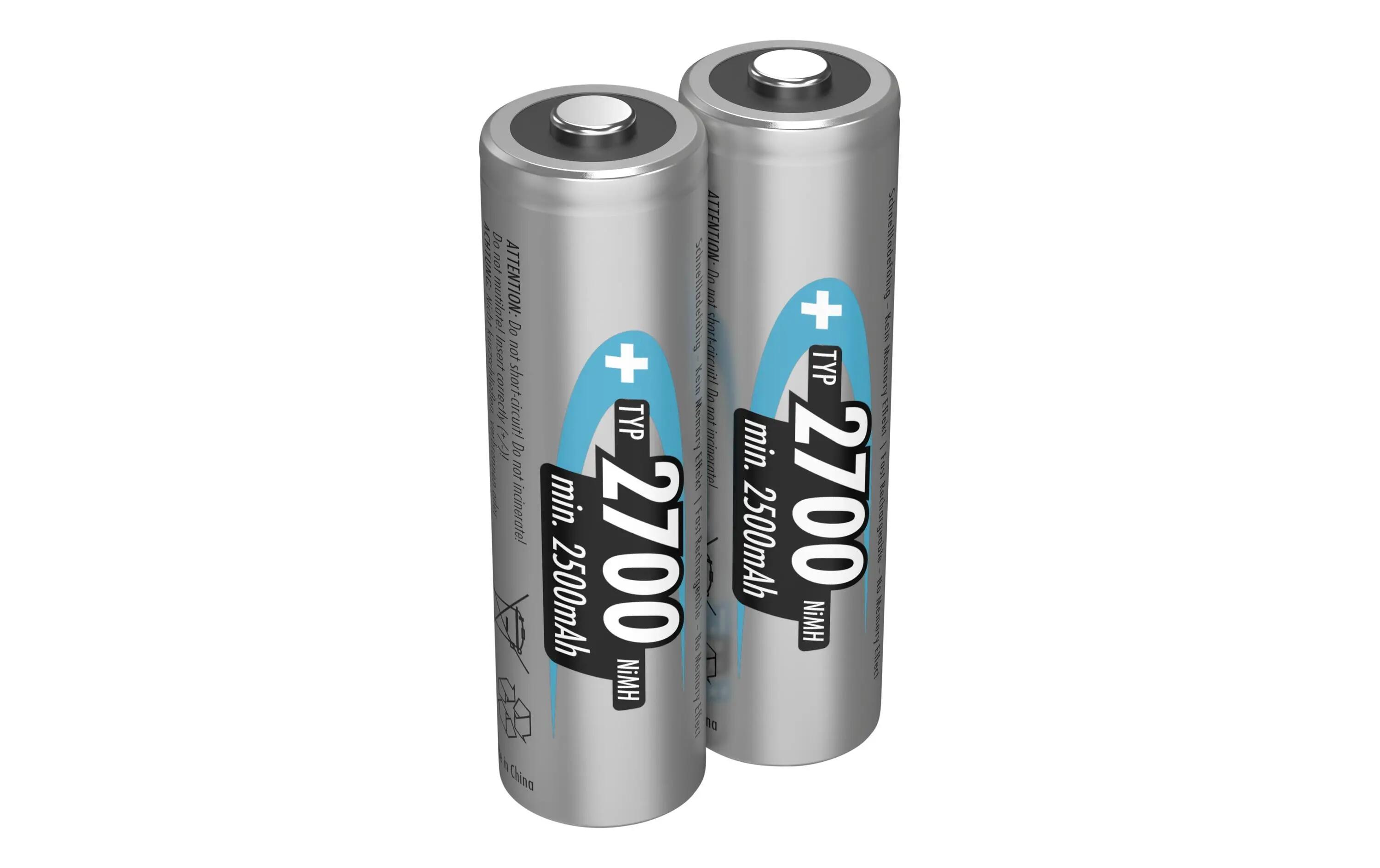 Ansmann Piles rechargeables AA NiMH 2500 mAh pack de 2 2/3